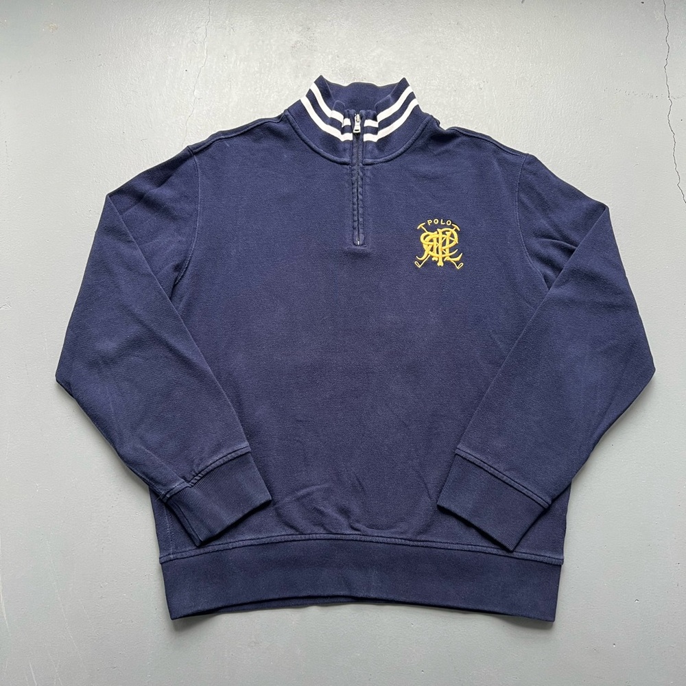Polo Ralph Lauren Blue and Yellow quarter Zip Sweater